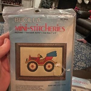 Bucilla Mini-Stitcheries Vintage Car Kit with Red and Blue